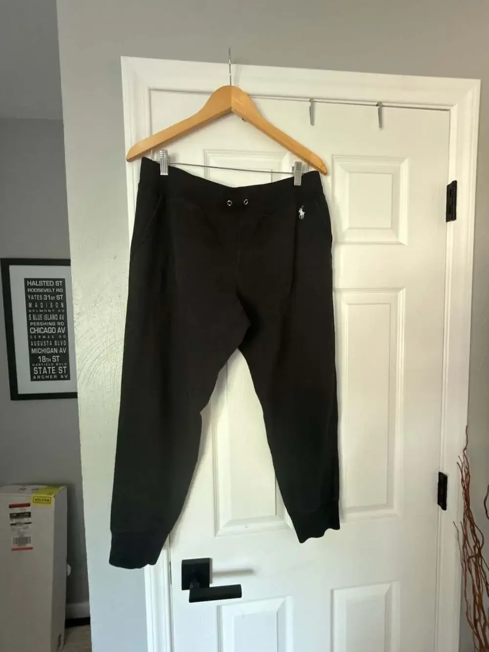 Polo Ralph Lauren Black Cotton Fleece Jogger Sweatpants